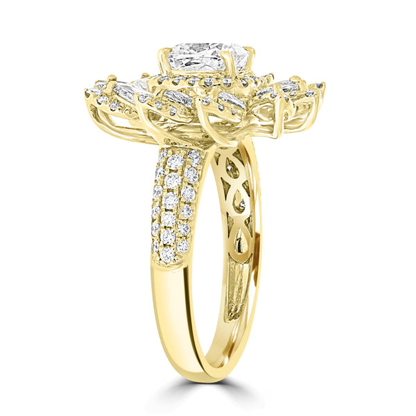 1.07ct Diamond Rings with 1.43tct Diamond set in 18K Yellow Gold