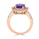 3.09Ct Tanzanite Ring With 0.72Tct Diamonds Set In 14Kt Rose Gold