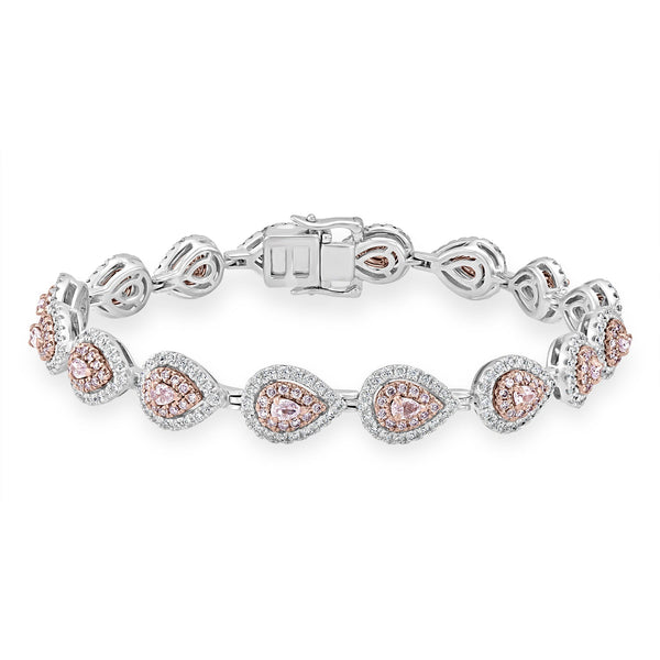 1.11tct Pink Diamond Bracelet with 3.18tct Diamonds set in 14K Two Tone Gold