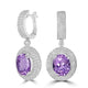 9.95tct Kunzite Earring with 2.1tct Diamonds set in 14K White Gold