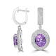 9.95tct Kunzite Earring with 2.1tct Diamonds set in 14K White Gold