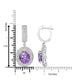 9.95tct Kunzite Earring with 2.1tct Diamonds set in 14K White Gold