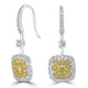 0.44tct Yellow Diamond Earring with 1.05tct Diamonds set in 18KW & 22KY Two Tone Gold