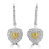 0.27tct Yellow Diamond Earring with 1.11tct Diamonds set in 18K Two Tone Gold