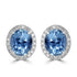 6.98tct Aquamarine Earring with 0.75tct Diamonds set in 14K White Gold