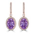 16.76tct Kunzite earrings with 1.95tct diamonds set in 14K rose gold