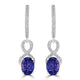 2.76tct Tanzanite Earring with 0.42tct Diamonds set in 14K White Gold