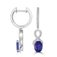 2.76tct Tanzanite Earring with 0.42tct Diamonds set in 14K White Gold