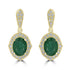 3.24ct Emerald earrings with 0.56ct diamonds set in 14K yellow gold