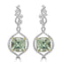 12.2tct Prasiolite Earrings with 1.2tct Diamond set in 18K Two Tone Gold