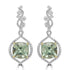 12.2tct Prasiolite Earrings with 1.2tct Diamond set in 18K Two Tone Gold