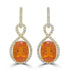 12.41tct Fire Opal Earrings with 1.8tct Diamond set in 18K Yellow Gold