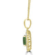 3.2ct Tsavorite Pendants with 0.9tct Diamond set in 14K Yellow Gold