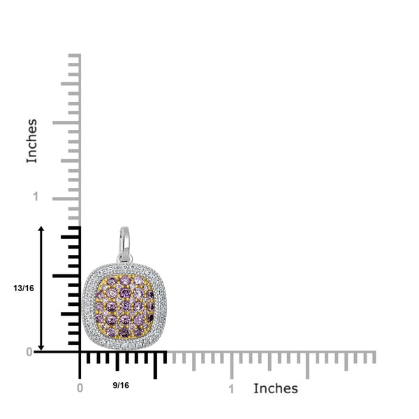 0.74tct Pink Diamond Pendant with 1.11tct Diamonds set in 14KW/22KY Two Tone Gold