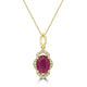 1.89ct Ruby Pendants with 0.13tct Diamond set in 14K Yellow Gold