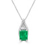 0.92ct Emerald Pendants with 0.19tct Diamond set in Platinum White Gold