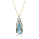 4.08ct Aquamarine Pendants with 0.25tct Diamond set in 14K Two Tone Gold