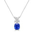 1.79ct Blue Sapphire Pendants with 0.36tct Diamond set in 14K White Gold