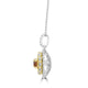 0.43ct Orange Diamond Pendants with 0.84tct Diamond set in 14K Two Tone Gold
