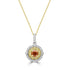 0.41ct Orange Diamond Pendants with 0.46tct Diamond set in 14K Two Tone Gold