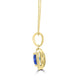 1.75ct Blue Sapphire Pendants with 0.16tct Diamond set in 14K Yellow Gold