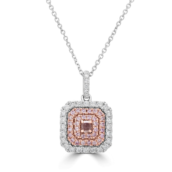 0.14ct Pink Diamond Pendants with 0.69tct Diamond set in 14K Two Tone Gold
