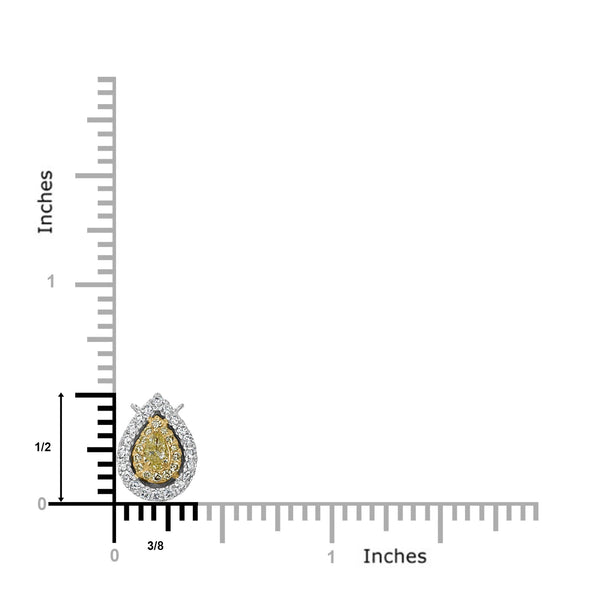 0.17ct Yellow Diamond Pendant with 0.3tct Diamonds set in 14K Two Tone Gold