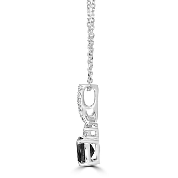 1.4ct Sapphire Pendant with 0.09tct Diamonds set in 14K White Gold