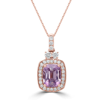 2.78ct Diaspore Pendants with 0.46tct Diamond set in 18K Rose Gold