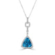 14.21ct Blue Zircon Pendant with 0.44tct Diamonds set in 18K White Gold