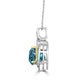 15.36ct Blue Zircon Pendant with 0.41tct Diamonds set in 18K Two Tone Gold
