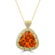 22.56ct Fire Opal Pendant with 1.05tct Diamonds set in 18K Yellow Gold