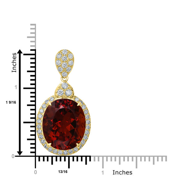 15.72ct Citrine Pendant with 1.04tct Diamonds set in 18K Yellow Gold