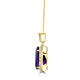 11.84ct Amethyst Pendant with 0.4tct Diamonds set in 18K Yellow Gold