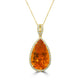 14.77ct Fire Opal Pendant with 0.52tct Diamonds set in 18K Yellow Gold