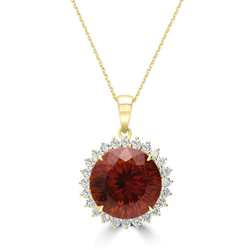 9.19ct Citrine Pendants with 0.73tct Diamond set in 18K Yellow Gold