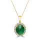 5.63ct Emerald Pendants with 0.4tct Diamond set in 14K Yellow Gold