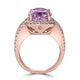 8.2ct Kunzite Ring with 0.72tct Diamonds set in 14K Rose Gold