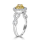 0.23ct Yellow Diamond Ring with 0.58tct Diamonds set in 18KW & 22KY Two Tone Gold