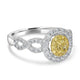 0.23ct Yellow Diamond Ring with 0.58tct Diamonds set in 18KW & 22KY Two Tone Gold