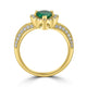 0.9ct Emerald Ring with 0.43tct Diamonds set in 14K Yellow Gold