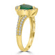 0.9ct Emerald Ring with 0.43tct Diamonds set in 14K Yellow Gold