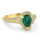 0.9ct Emerald Ring with 0.43tct Diamonds set in 14K Yellow Gold