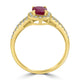 0.95ct Ruby Ring with 0.36tct Diamonds set in 14K Yellow Gold