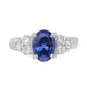 2.9ct Blue Sapphire Rings with 0.5tct Diamond set in Platinum White Gold