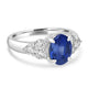 2.9ct Blue Sapphire Rings with 0.5tct Diamond set in Platinum White Gold