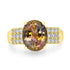 3.76ct  Golden Tanzanite Rings with 0.39tct Diamond set in 14K Yellow Gold