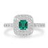 0.5ct Emerald Rings with 0.66tct Diamond set in Platinum 900