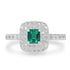0.5ct Emerald Rings with 0.66tct Diamond set in Platinum 900