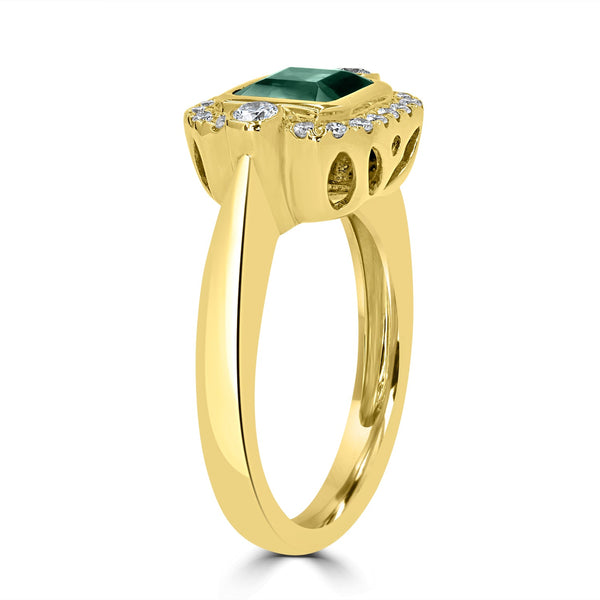 1.83ct Tourmaline Ring with 0.28tct Diamonds set in 14K Yellow Gold